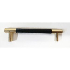 5" O.C. Black & Gold Drawer Pull Cabinet Pull Modern Sleek 6.25" End to End w HW
